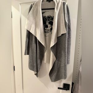 Skull Cashmere Gray and Cream Drape Sweater
